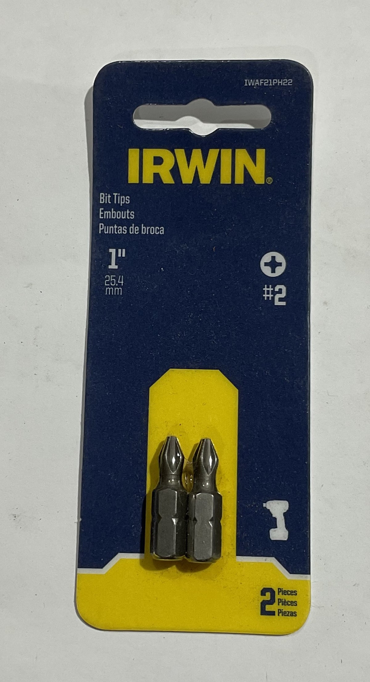 Irwin #2 x 1" phillips bit tips 2pk IWAF21PH22 #I-51