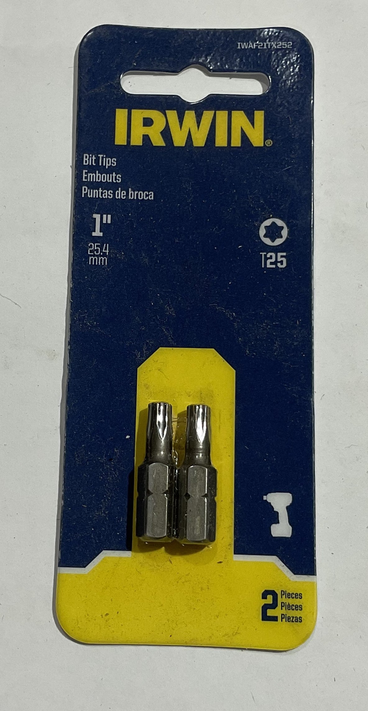 Irwin T25 x 1" Torx bit tips 2pk IWAF21TX252 #I-65
