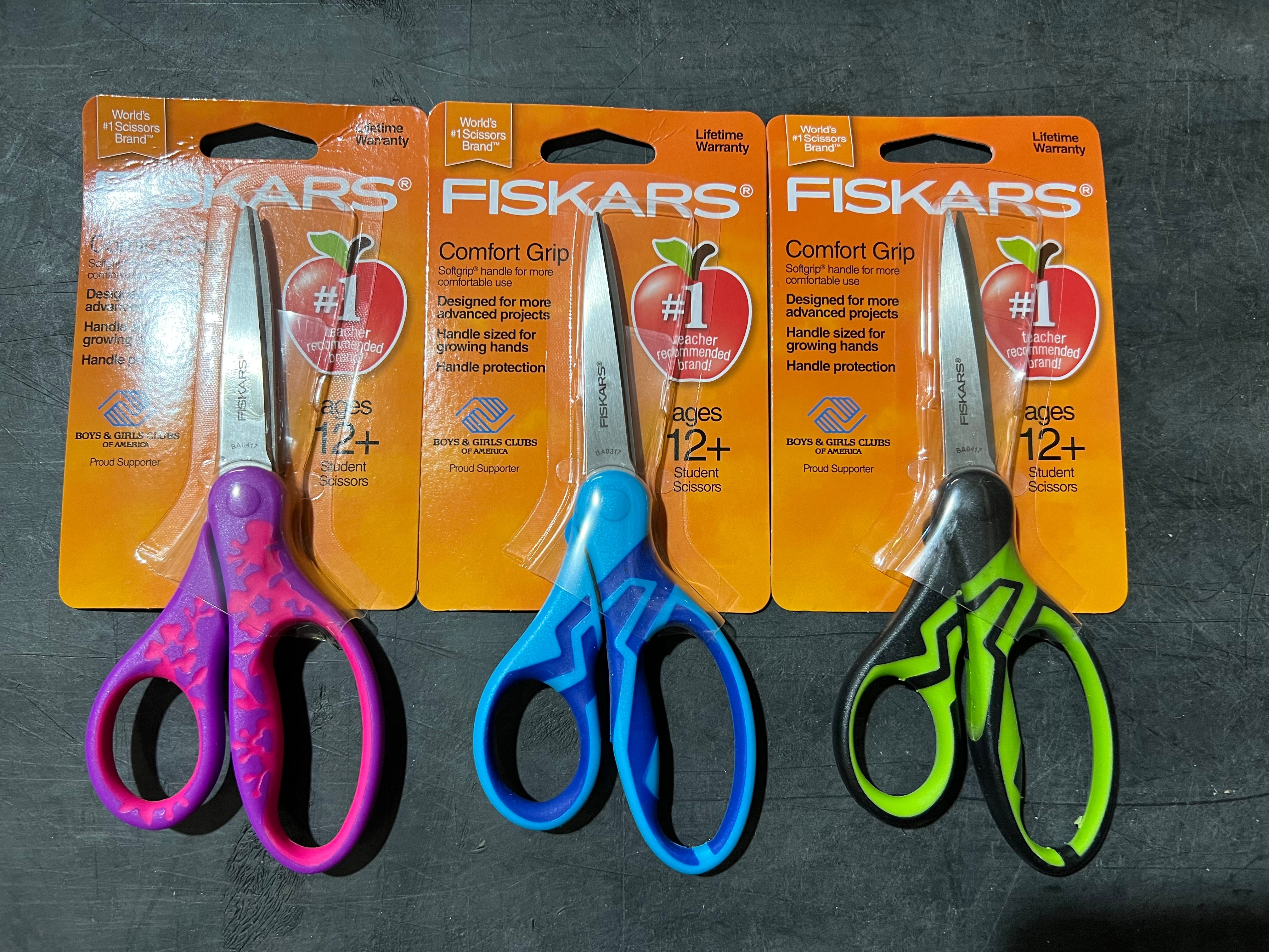 Fiskars 194580 Ages 12+ Student Scissors 7" Asst. 1pc