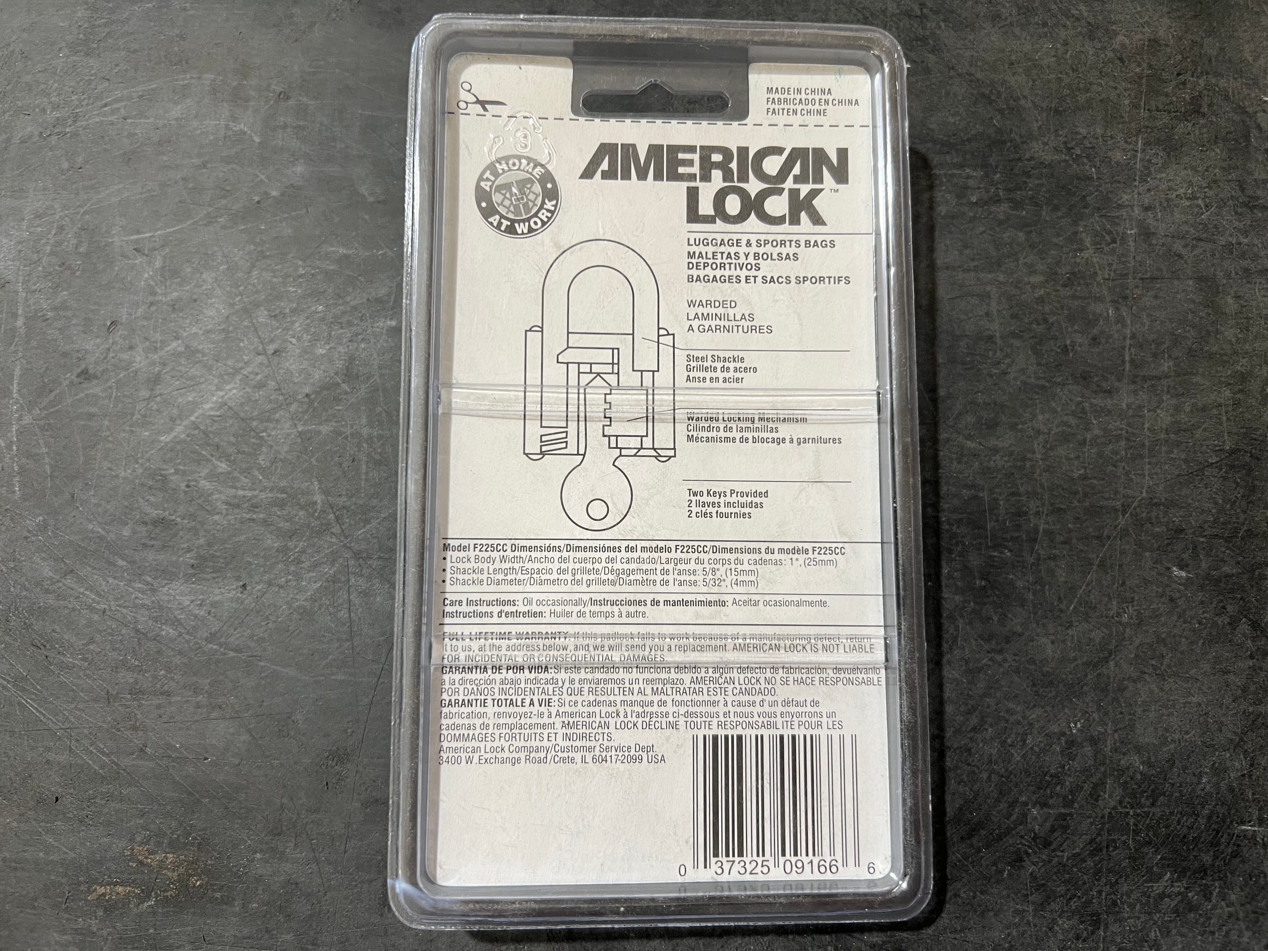 American Lock F225CC Luggage & Sports Bags Lock