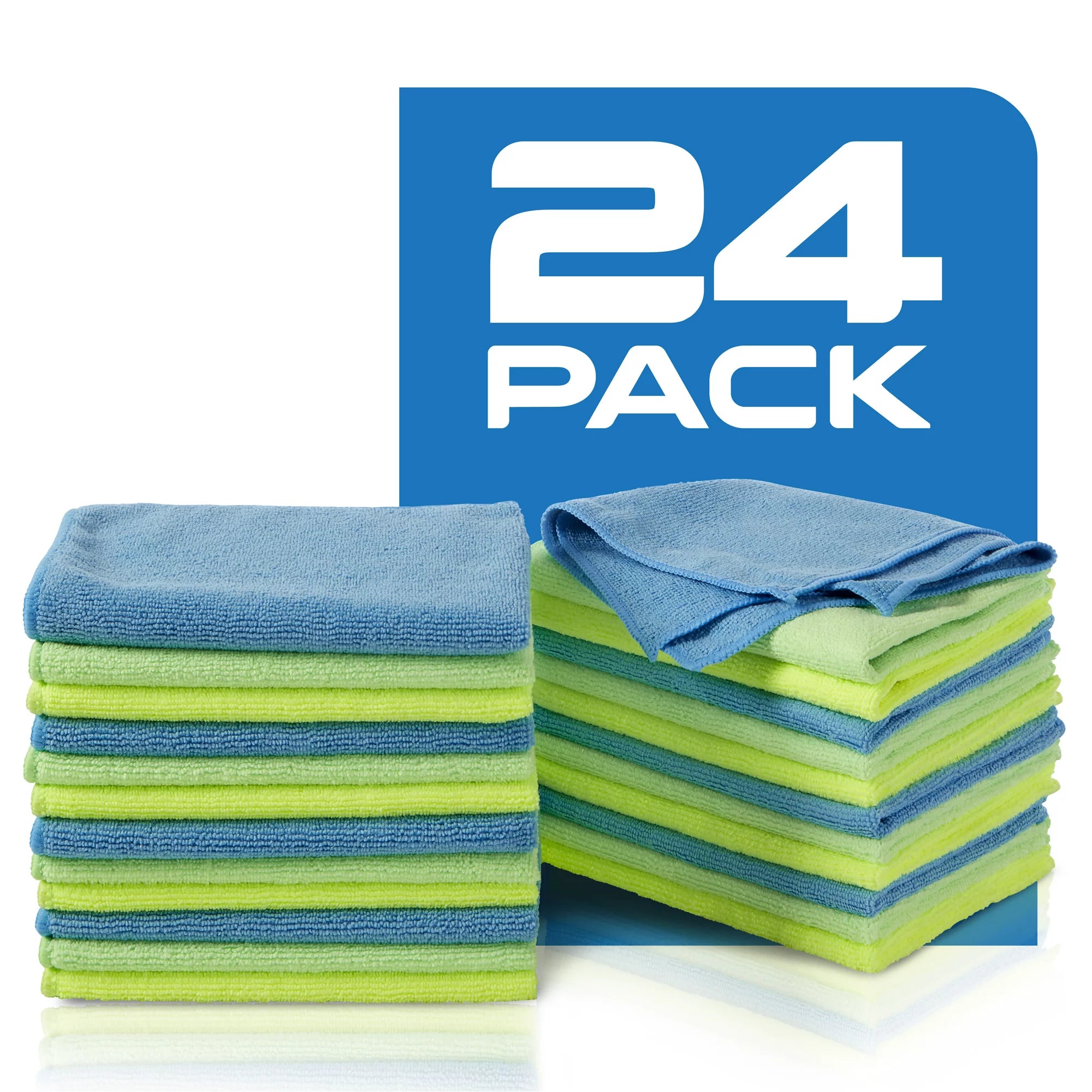 Zwipes 924 Microfiber Cleaning Cloths, Multicolor, 24 Pack