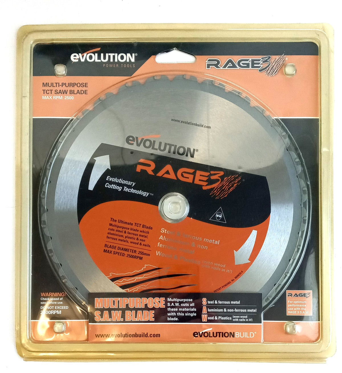 Evolution Rage3 Multi-Purpose TCT 10" Circular Saw Blade 01138