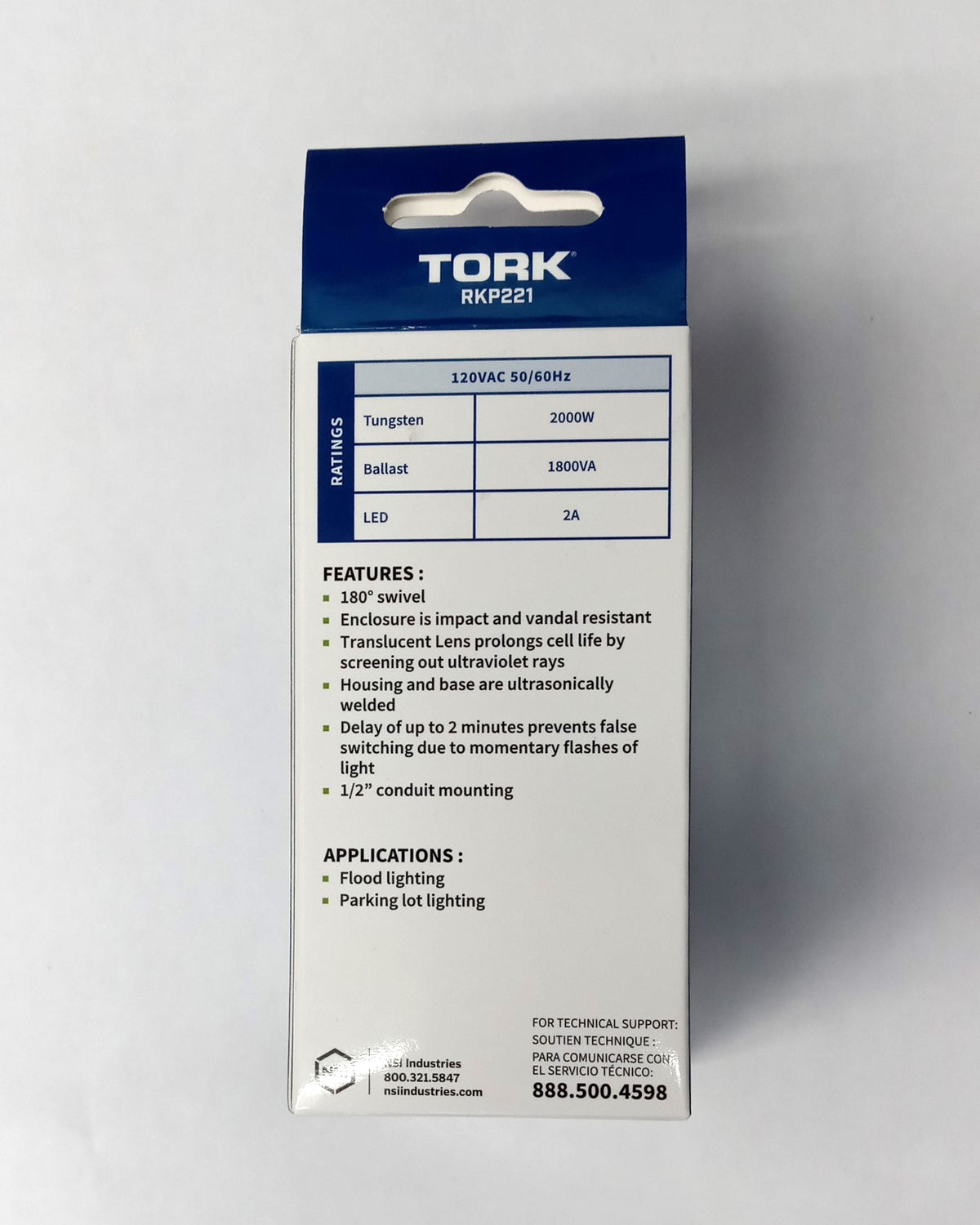 TORK Outdoor Stem Mount Photocell Photocontrol Switch 120V RKP221