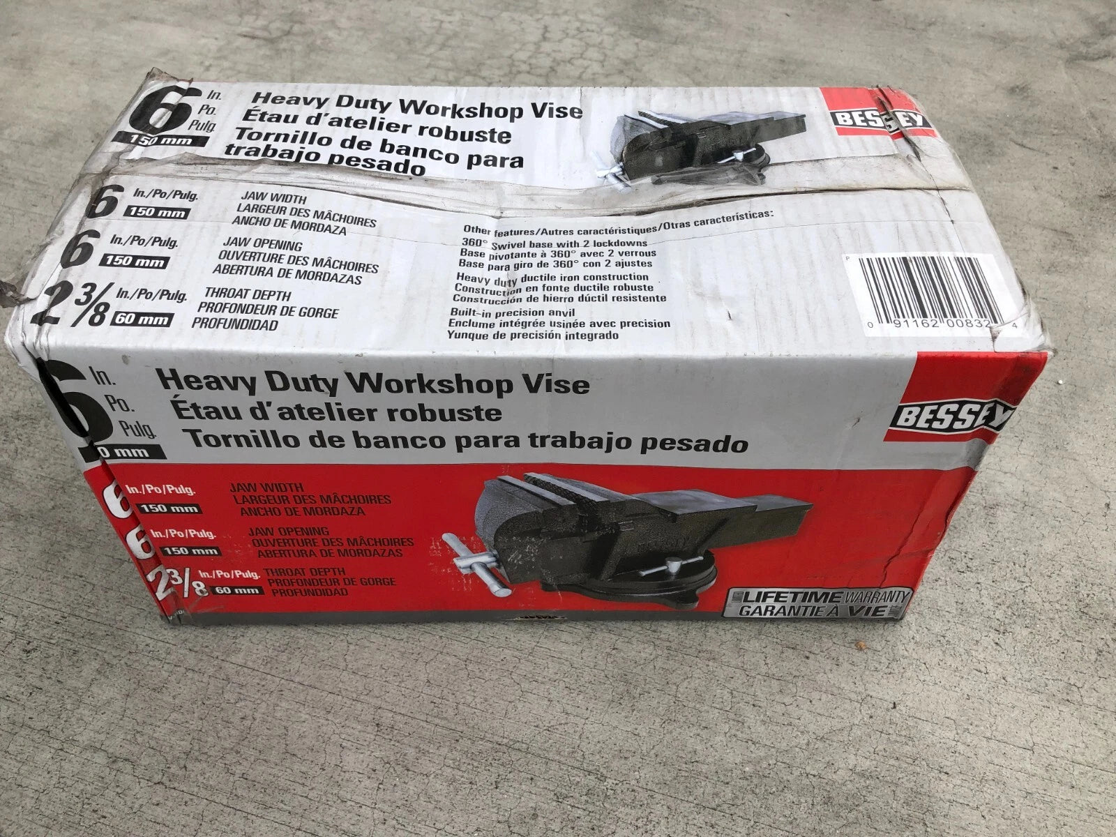 BESSEY Heavy-Duty Workshop Bench Vise with Swivel Base, 6-in Jaw BV-HD60