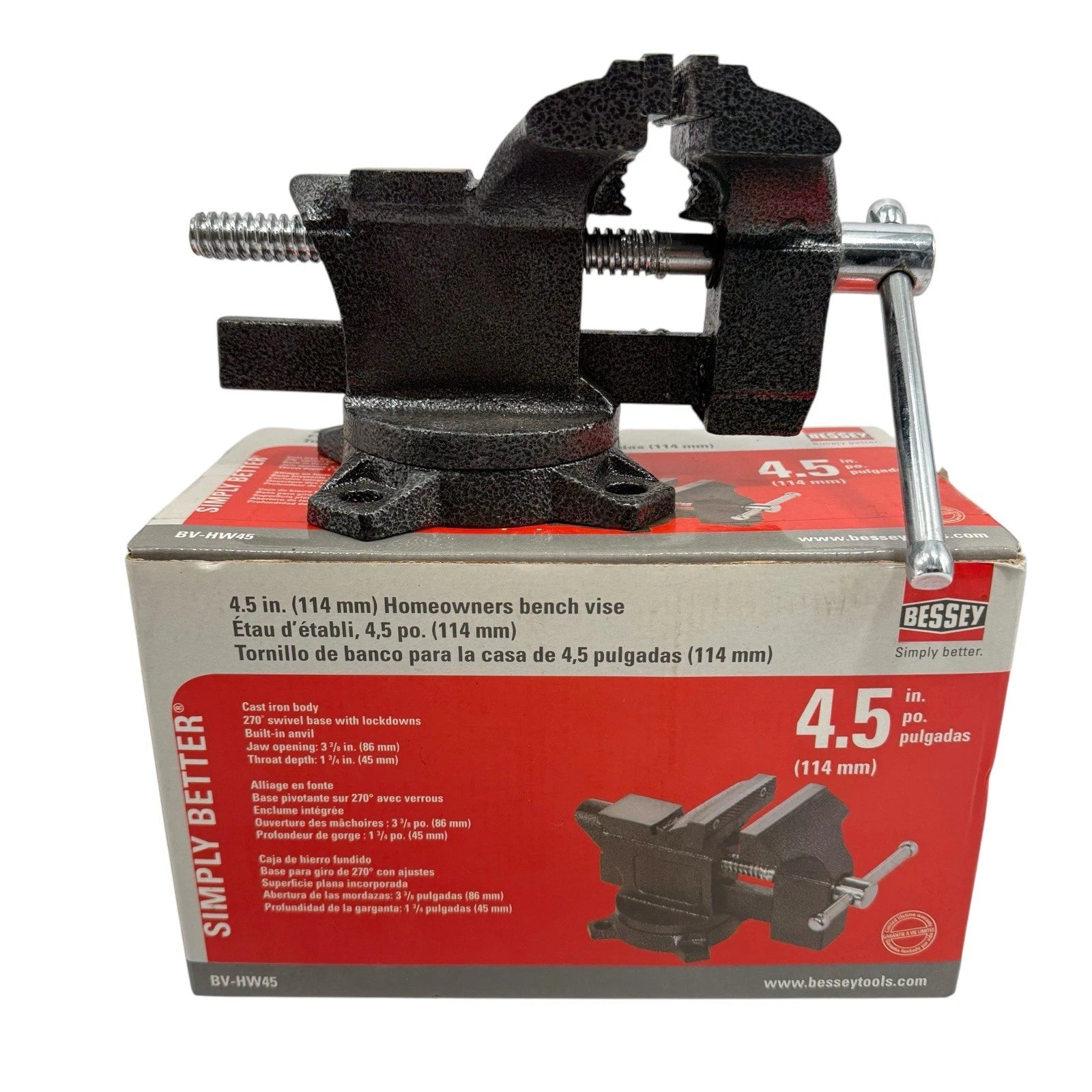 BESSEY 4-1/2 in. Light Duty Bench Vise with Swivel Base BV-HW45
