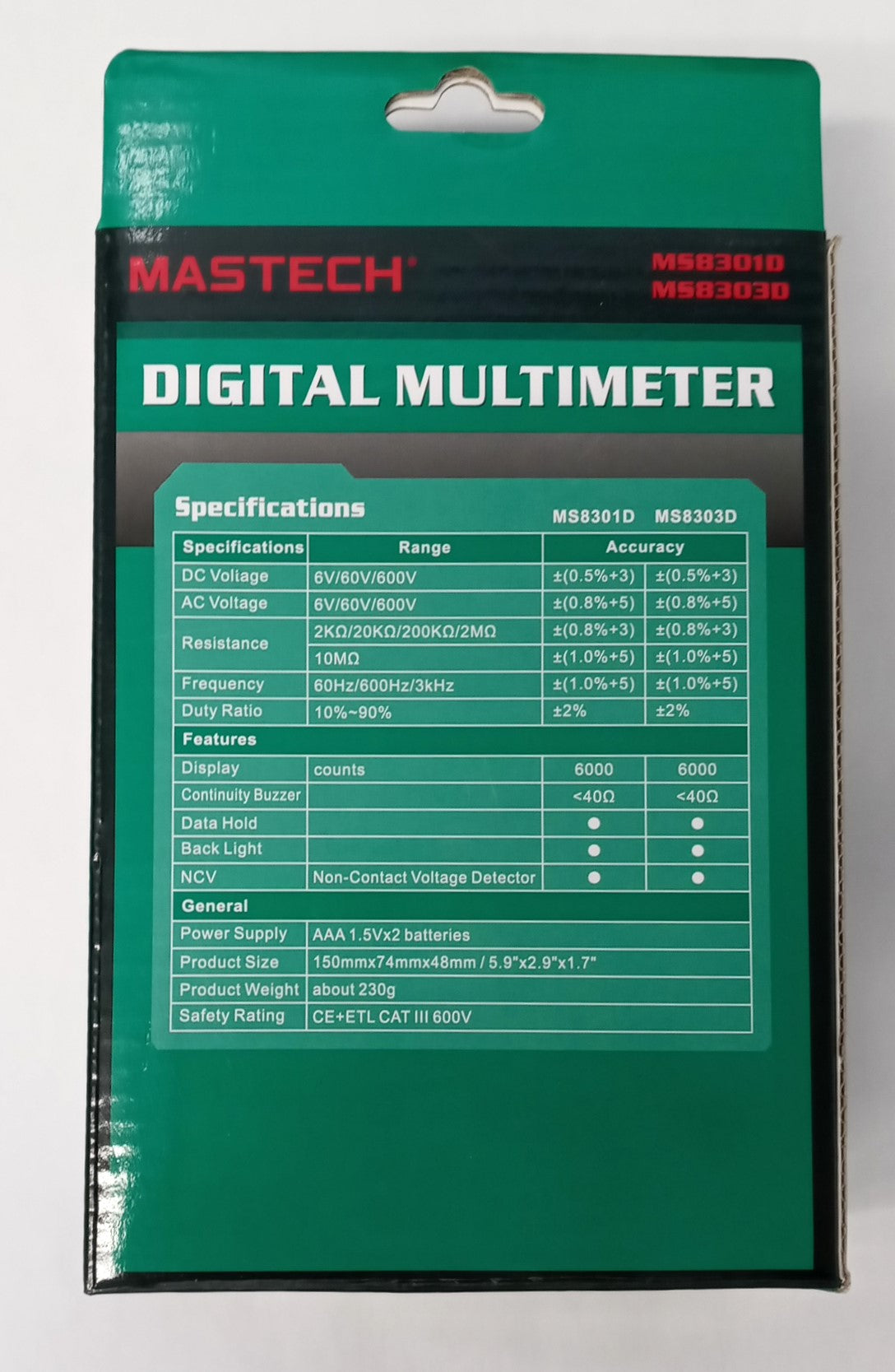 Mastech Smart Digital Multimeter AC/DC MS8301D