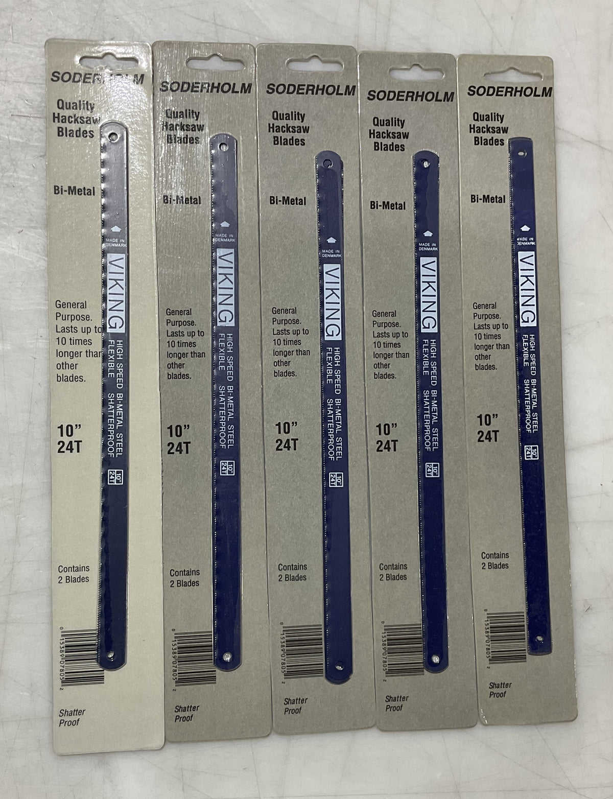Soderholm 10" x 24T Bi-Metal quality hacksaw blades 5-2pks 07805
