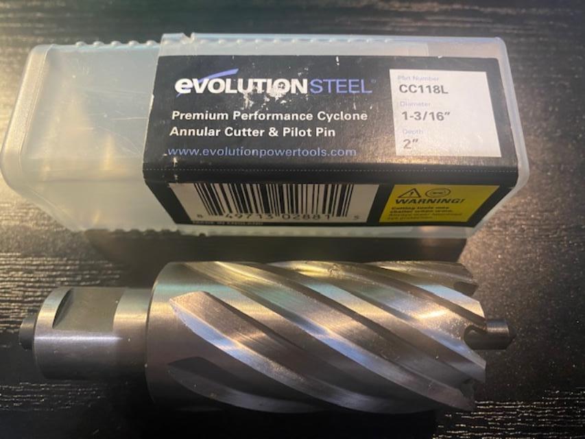 Evolution CYCLONE Annular Cutter Bit 1-3/16" Diameter Pilot Pin England CC118L