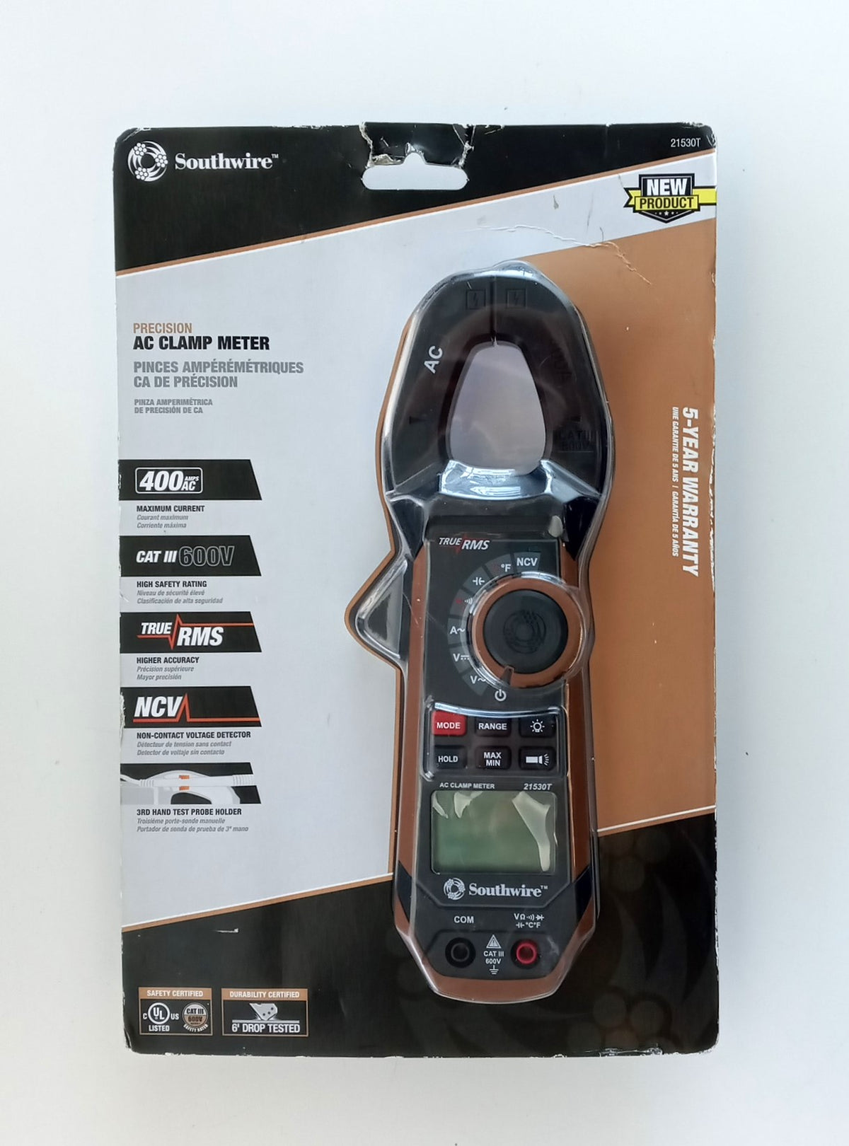 Southwire AC Clamp Meter 400AC CAT III 600V True RMS 21530T