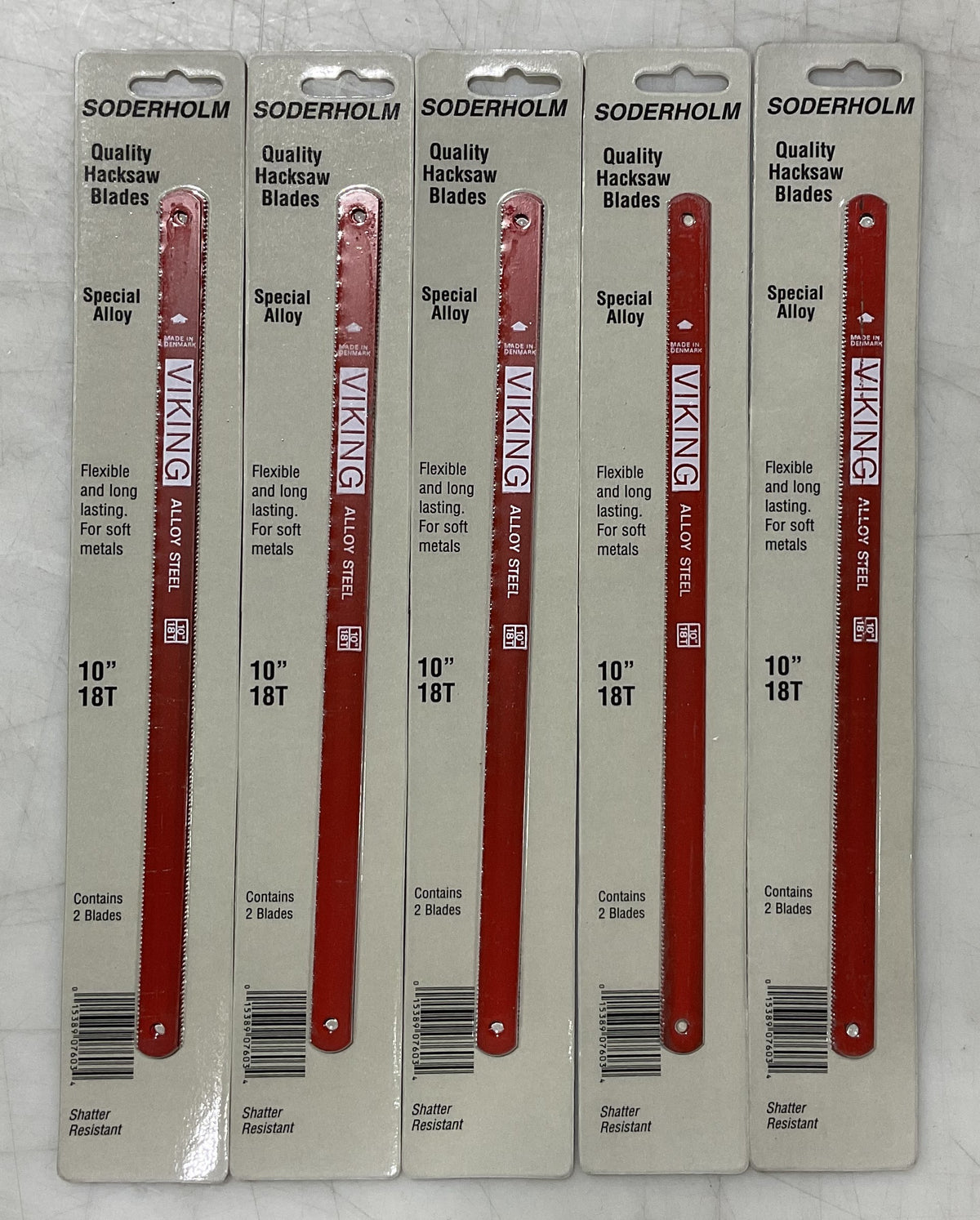 Soderholm 10" x 18T Alloy Steel quality hacksaw blades 5-2pks, 07603