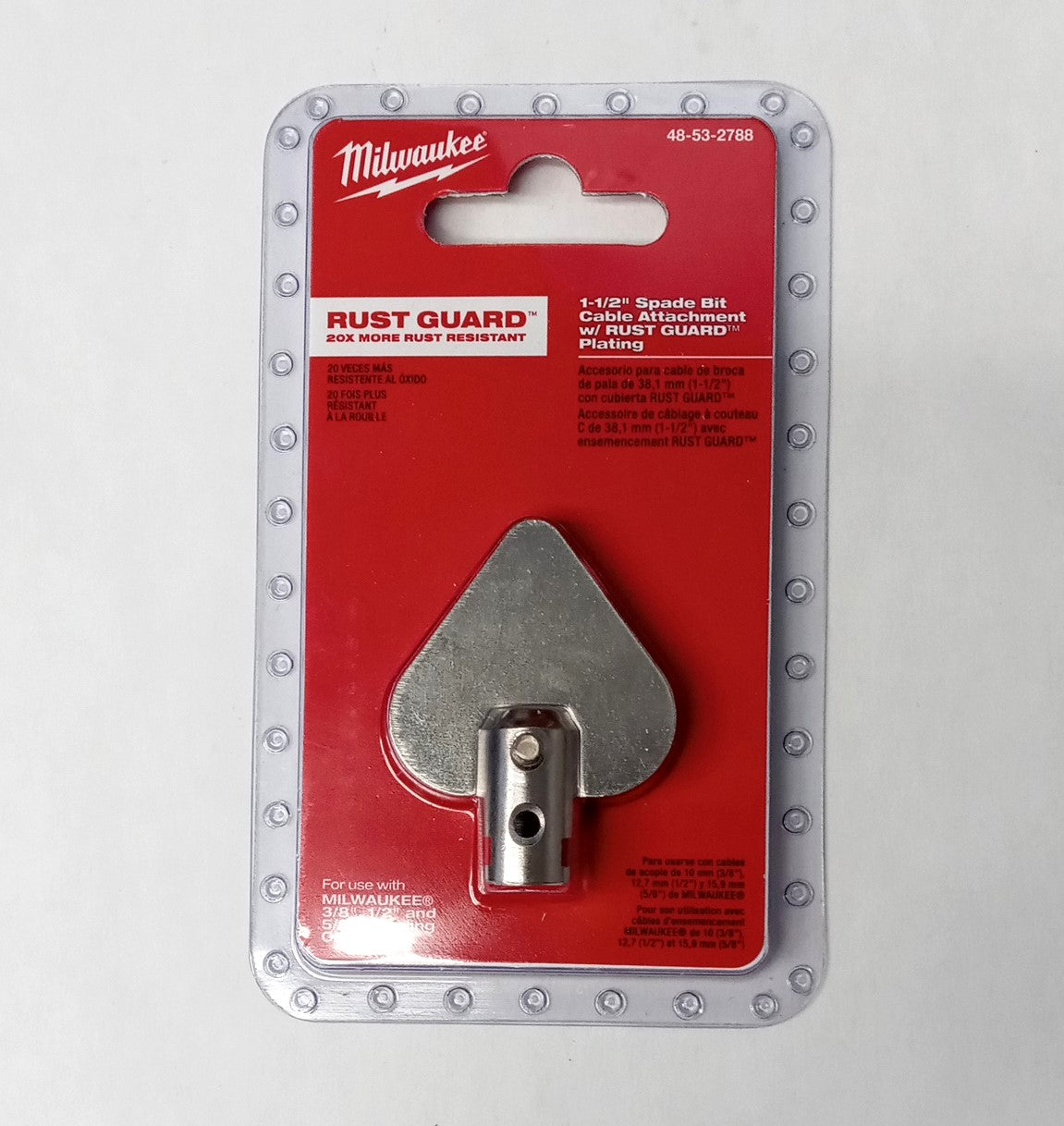 Milwaukee 48-53-2788 1-1/2 in. Spade Bit Attachment w/ RUST GUARD Plating