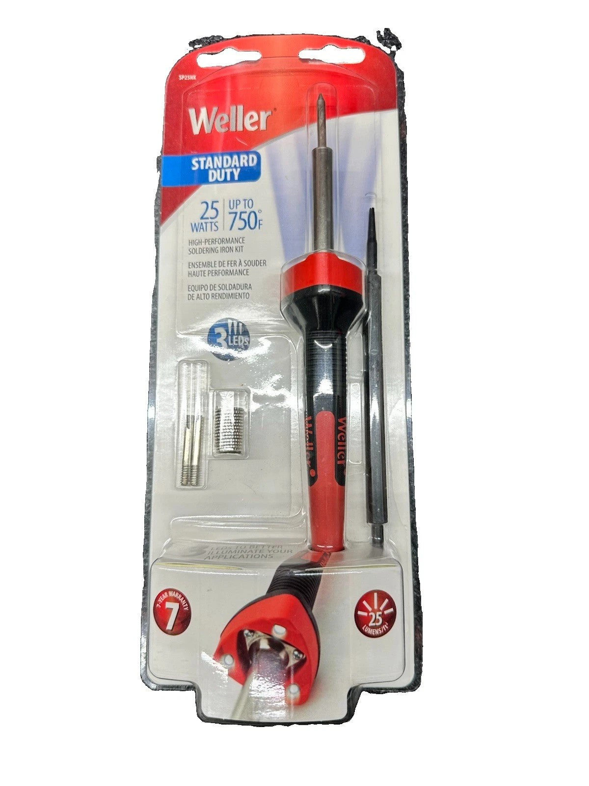 Weller Standard Duty 25 Watts Up To 750°F Soldering Iron w/LED Work Light SP25NK