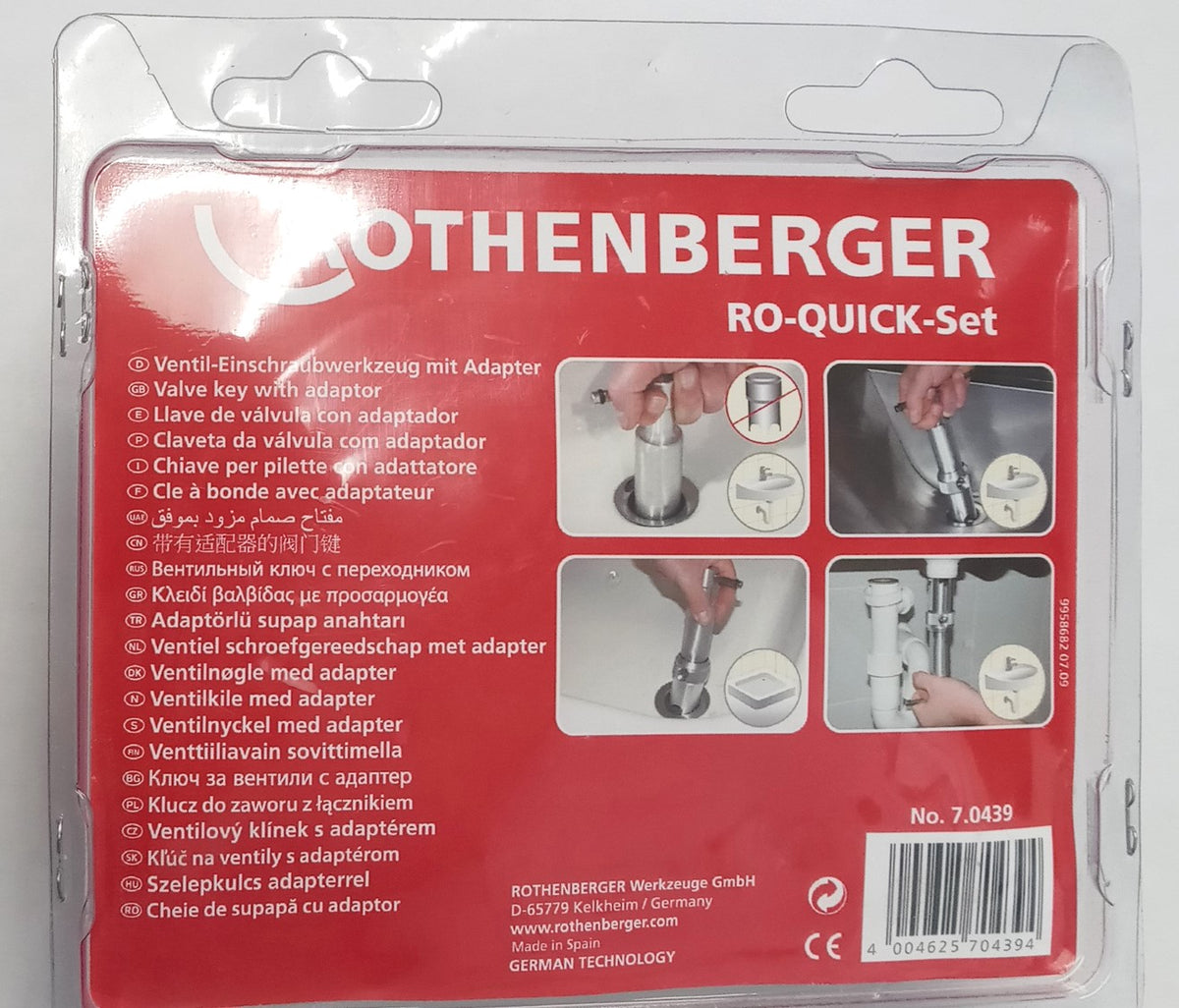 Rothenberger RO-QUICK Valve Screw-In Set With Adapter  70439