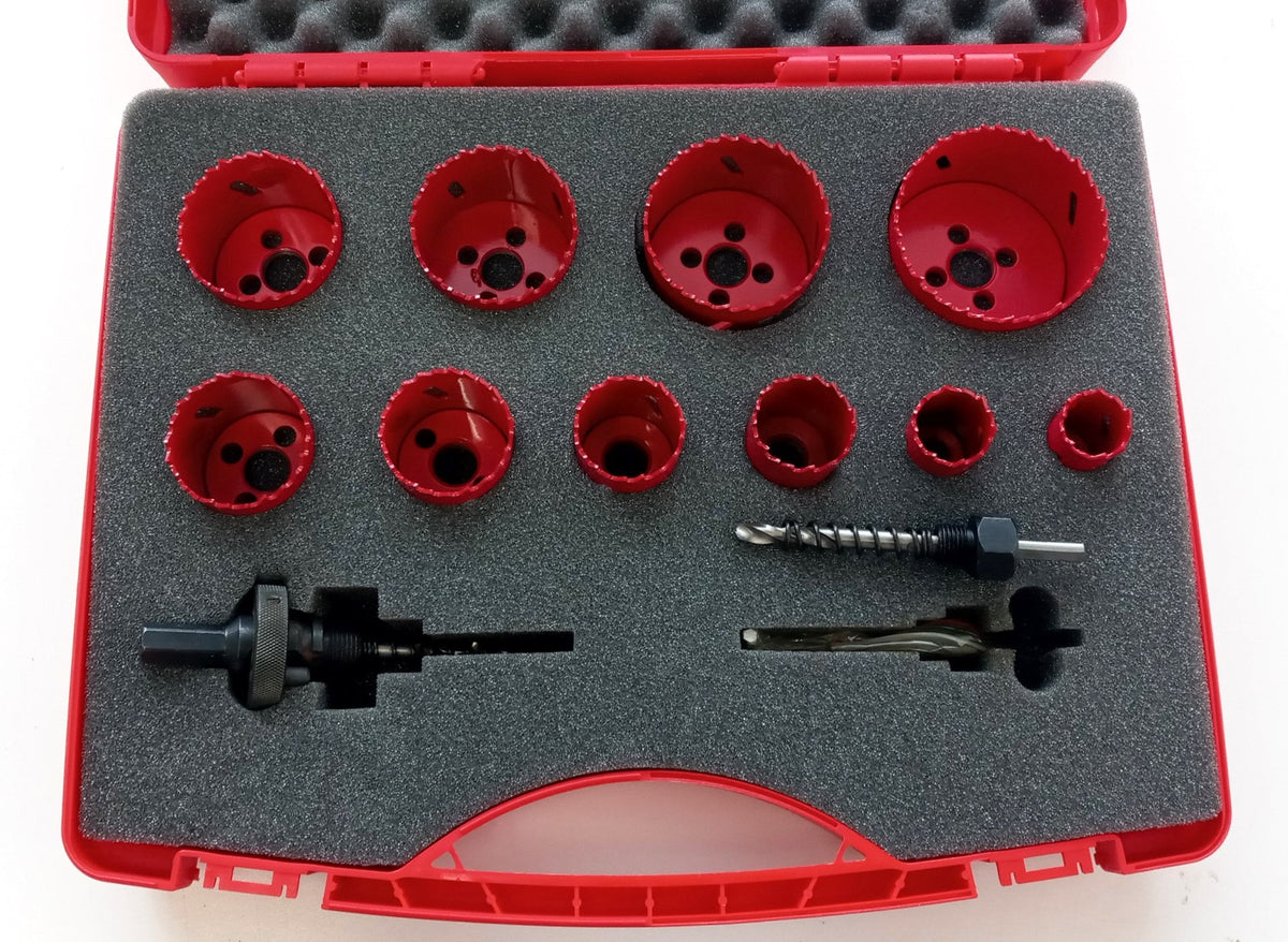 Ruko Hole Saw Kit, 12pcs, Sizes:22 mm-68 mm 106304 Germany