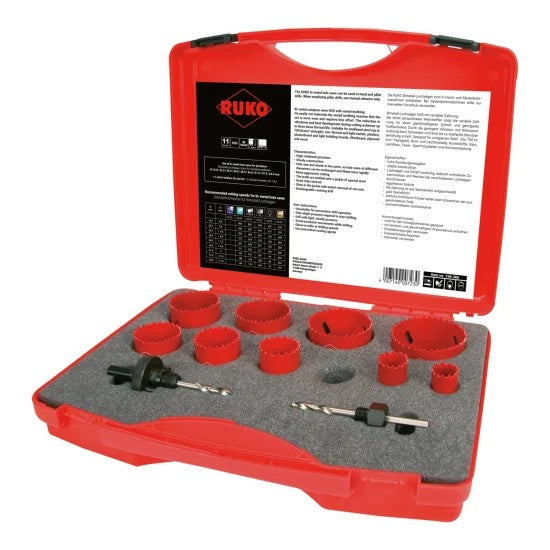 Roku 11pc. Bi-Metal Plumbers Hole Saw Set HSS 106306 Germany