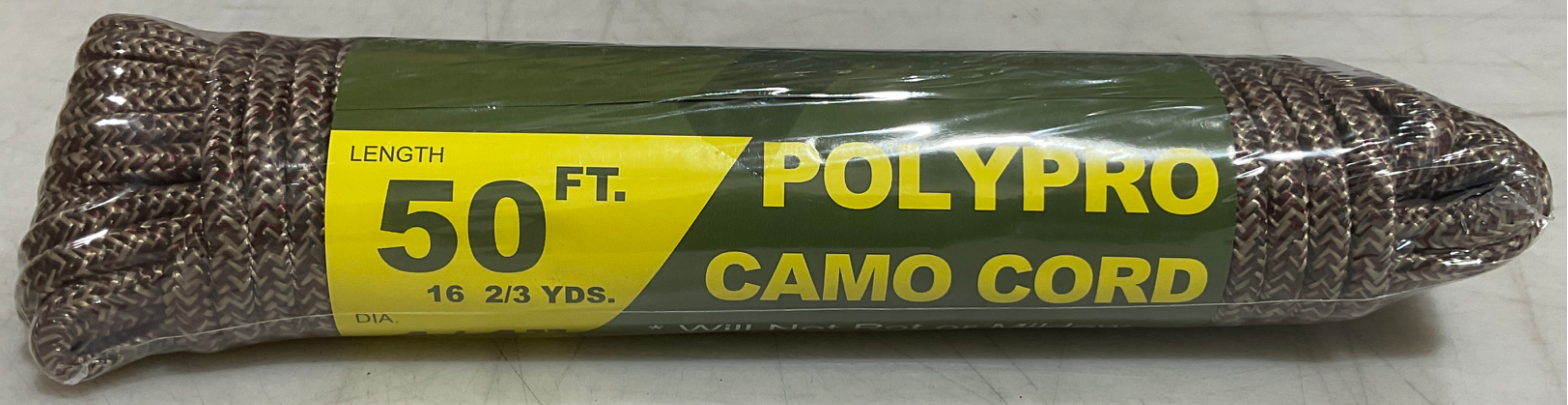 Polypro Camo Cord Rope 98483 50Ft x 1/4" DIA #8