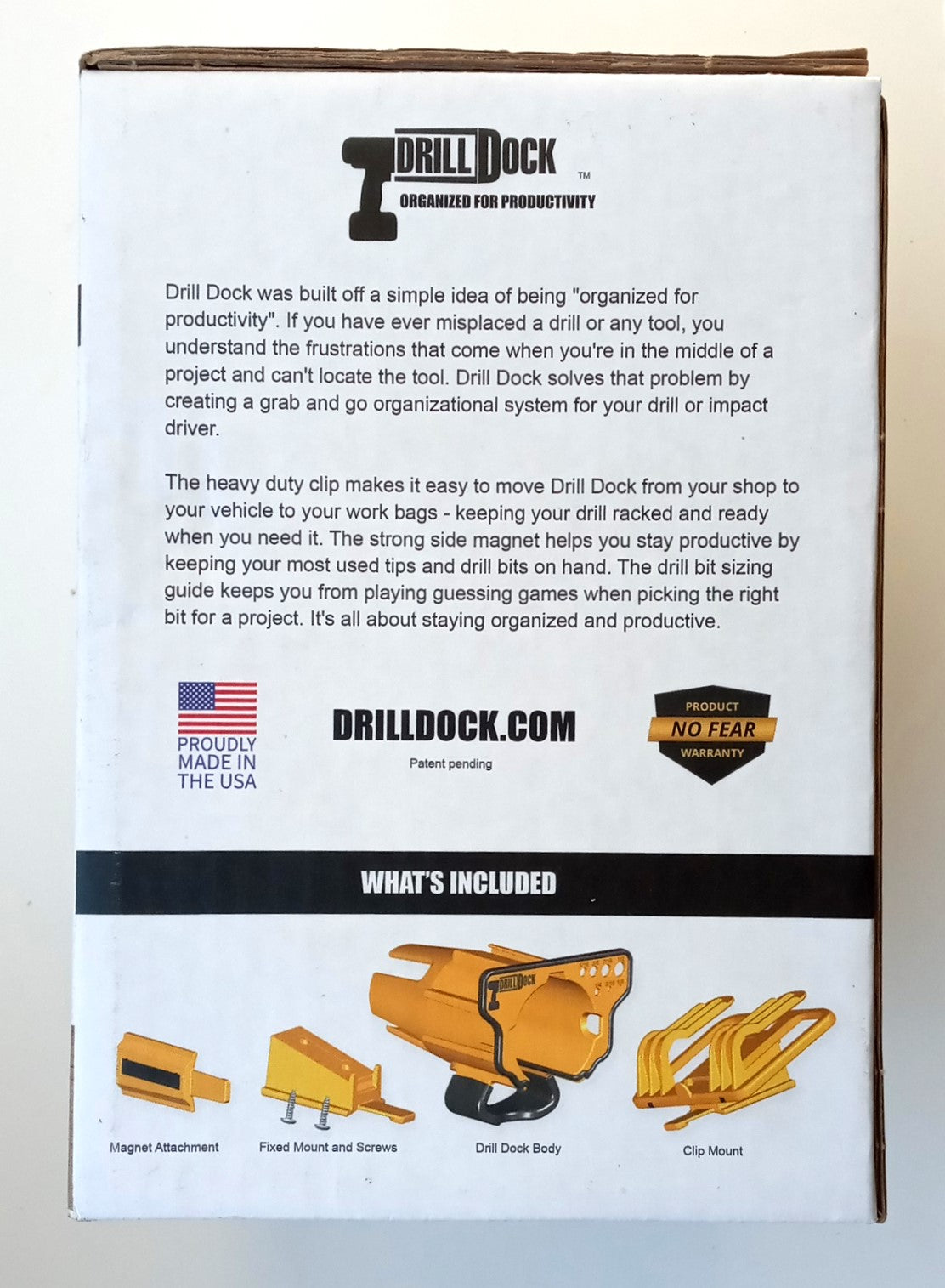 Drill Dock Magnet Drill Dock Yellow Universal Fit Heavy Duty DD-Y-RP USA