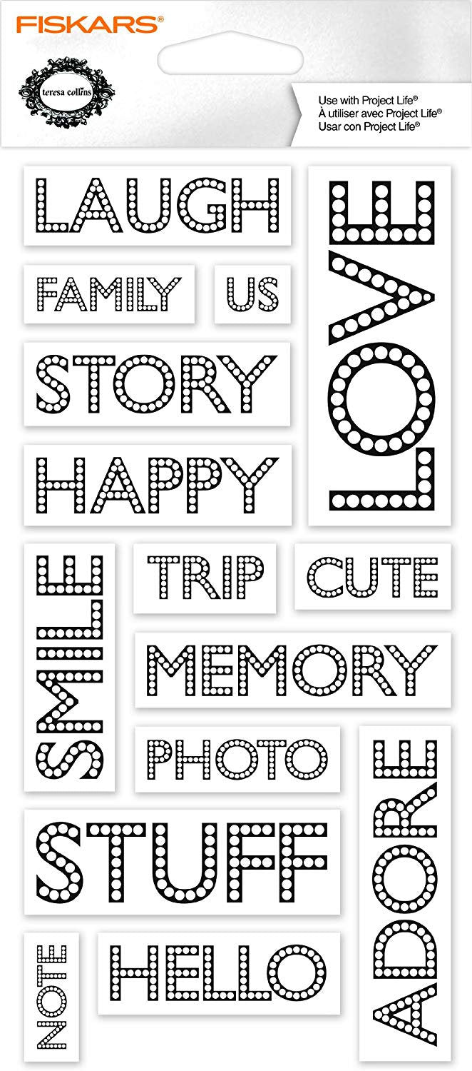 Fiskars 103610-1001 Scrapbooking Words Fiskars Clear Acrylic Stamp Set TC