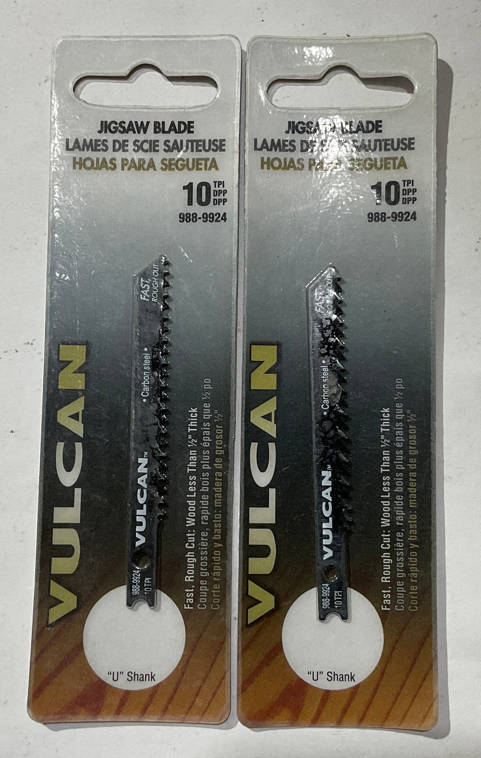 Vulcan 988-9924 3" 10 tpi U-Shank Carbon steel jigsaw blade 2pc