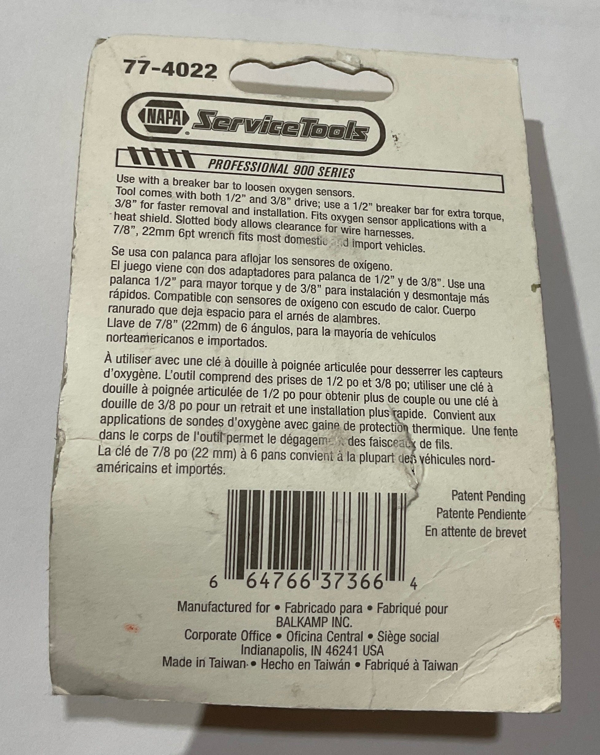 Napa Professional 900 series dual drive oxygen sensor wrench 77-4022 #1