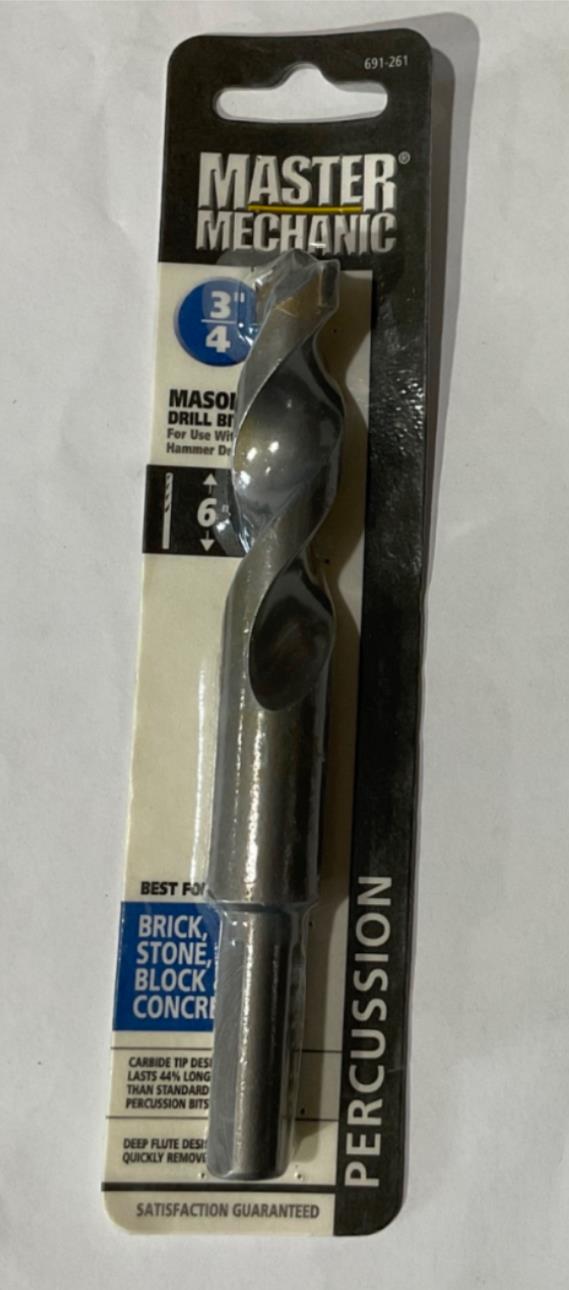 Master Mechanic 691 261 3/4" 6" Carbide Tip Masonry Drill Bit