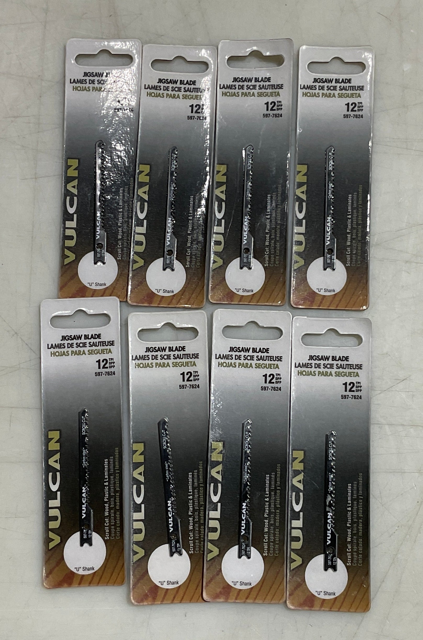 Vulcan 597-7624 2-3/4" 12 TPI U-shank Scroll cut jigsaw blades 8pcs