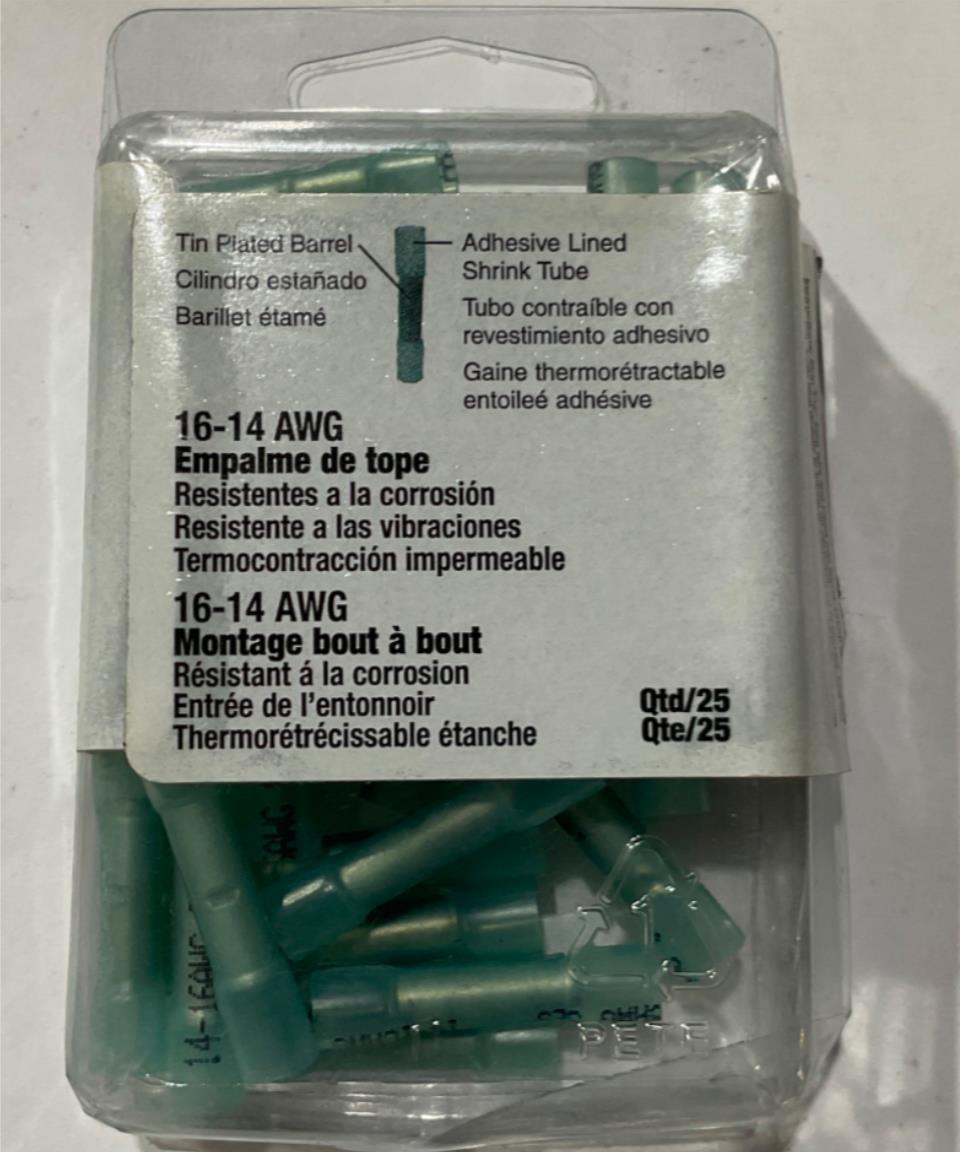 Gardner Bender Transparent 16-14 AWG Butt Splice 25pk AMT-124 USA