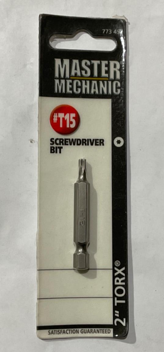 Master Mechanic T15 Screwdriver Bit 2" Torx