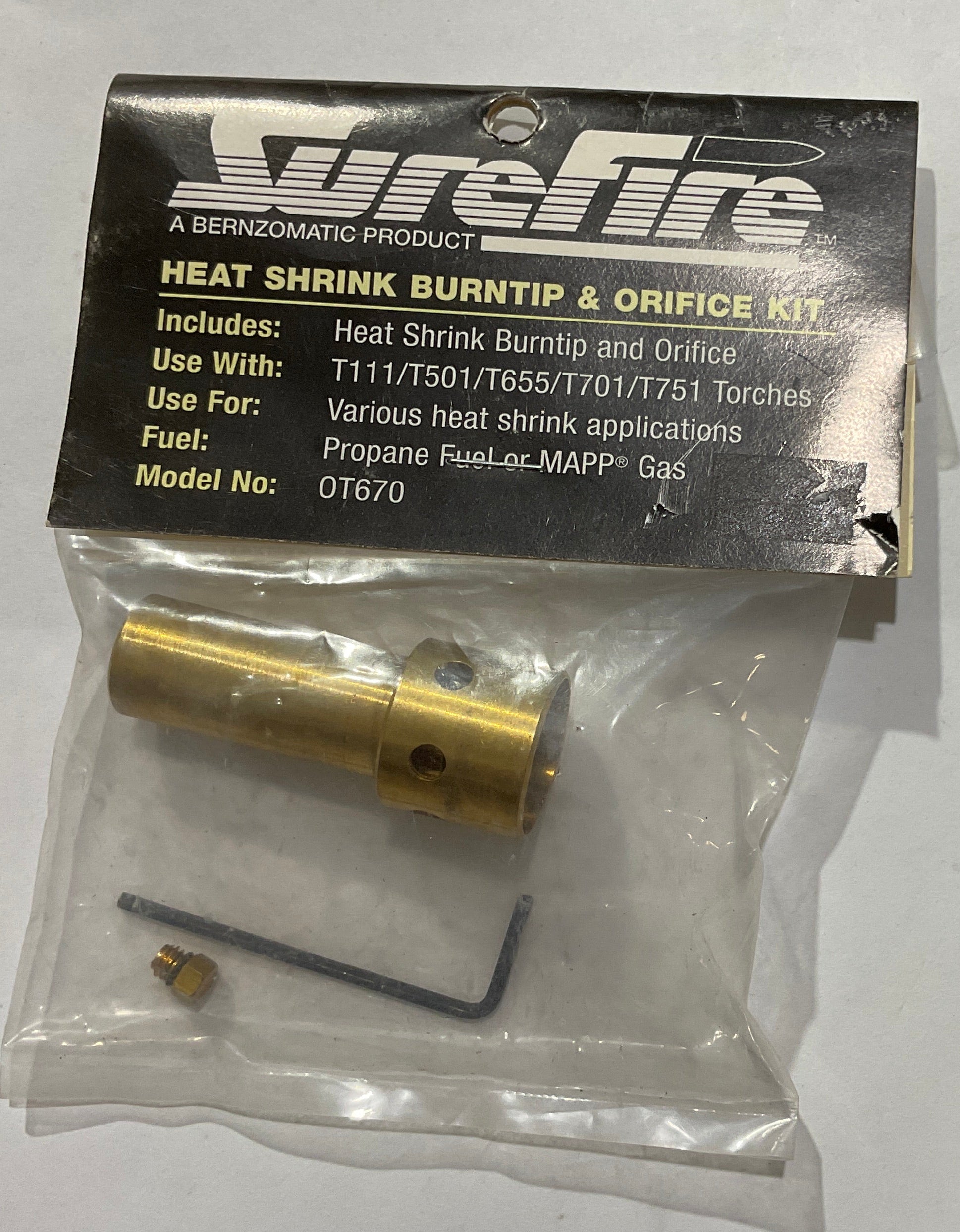 Bernzomatic Surefire Heat shrink burn tip & Orifice kit OT670