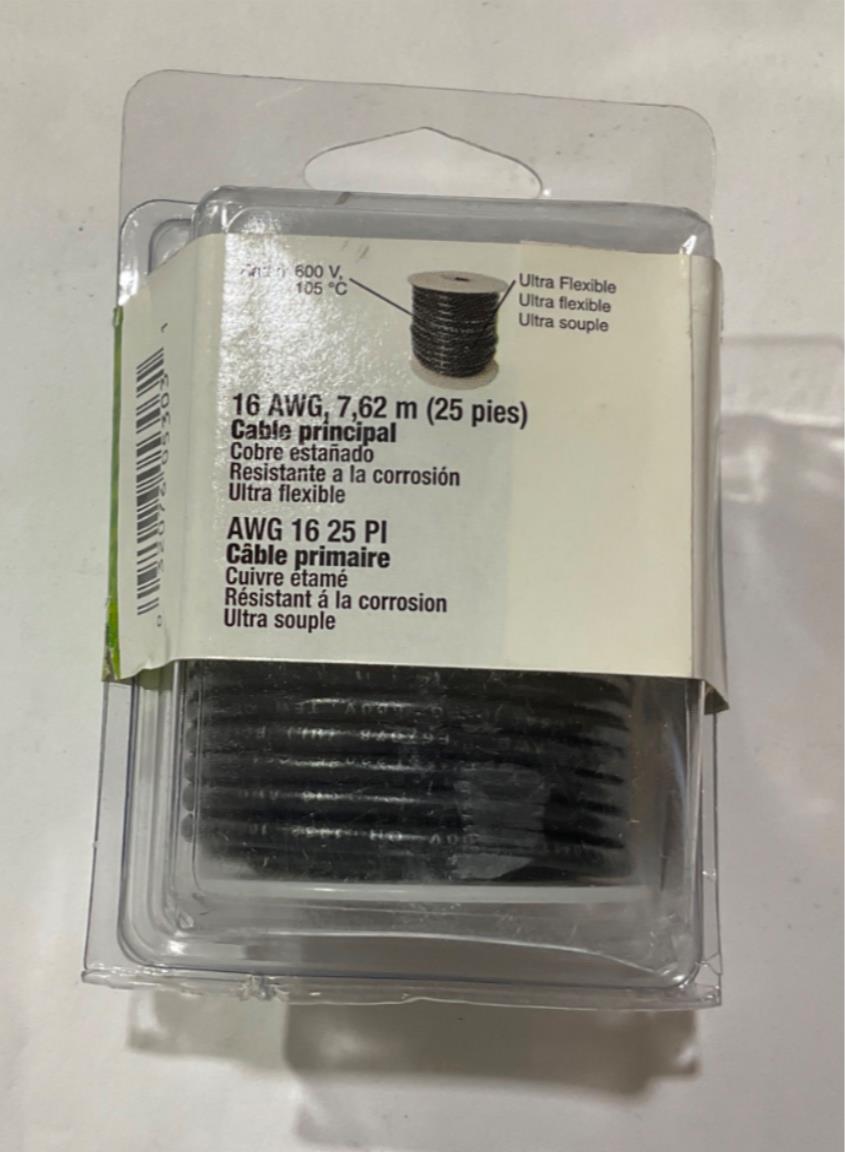 Gardner Bender 16 AWG 25'Black Xtreme Primary Wire AMW-316 USA