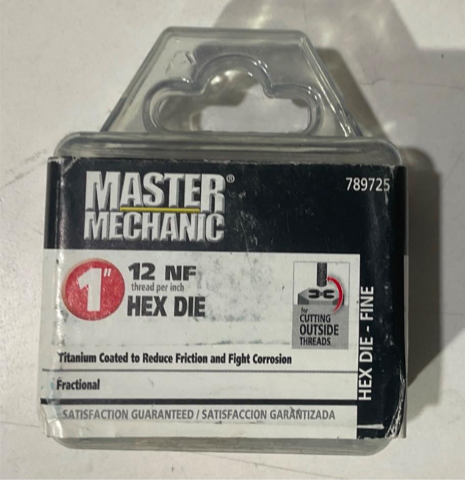 Master Mechanic 789725 1" 12 NF Titanium Coated Hex Die