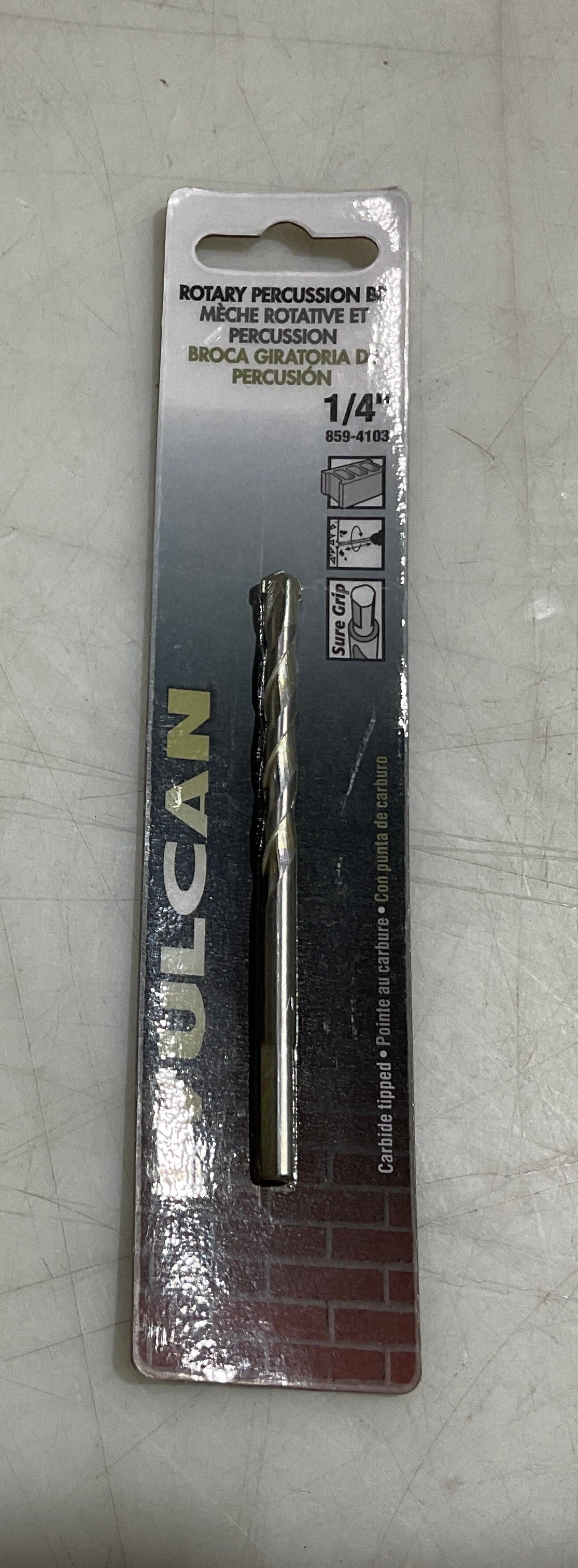Vulcan 859-4103 1/4" x 4" Carbide tipped rotary percussion bit