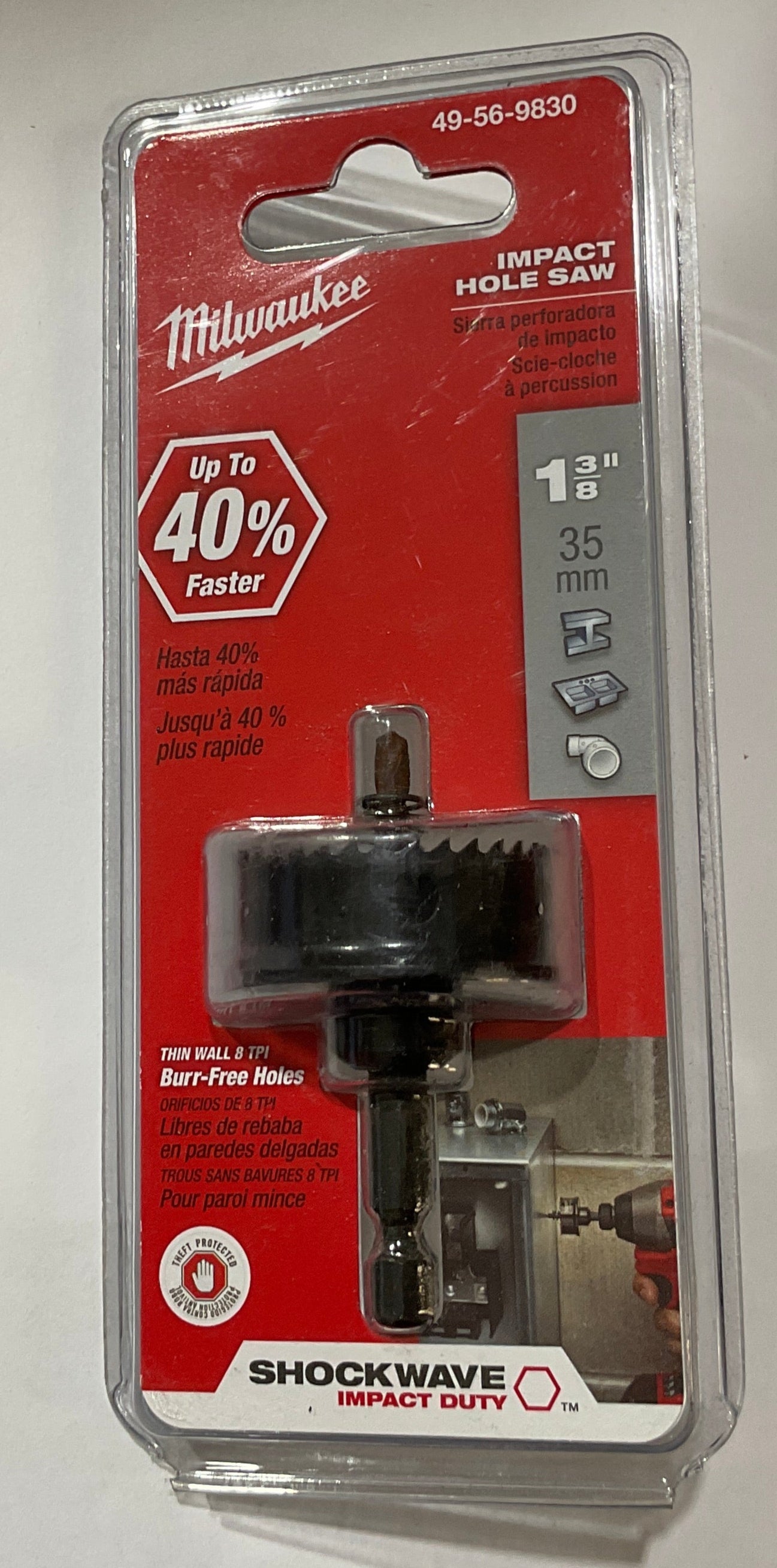 Milwaukee 1-3/8" Shockwave Impact Hole Saw 49-56-9830 #58
