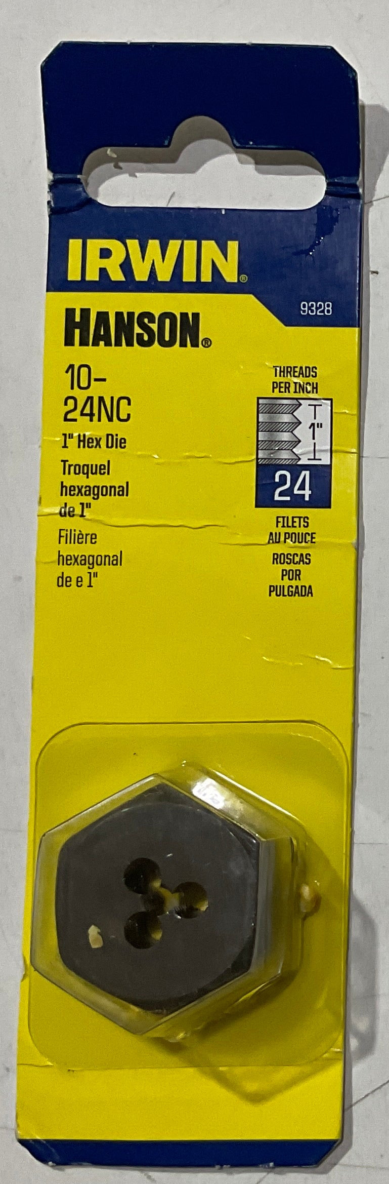 Irwin 10-24NC 1" Hex Die 9328 USA #I-49