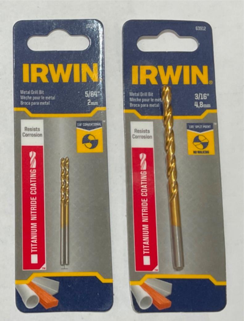 Irwin 63905-12 3pc Titanium nitride coating drill bit #I-59