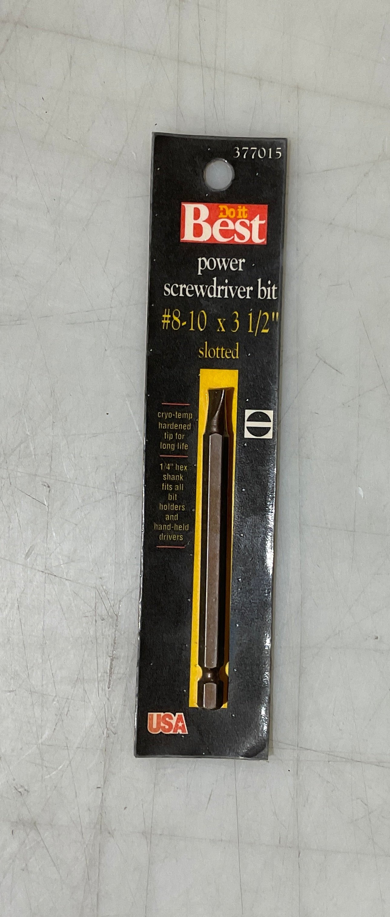 Do it Best 377015 #8-10 x 3 1/2" Slotted power screwdriver bit USA #S-20