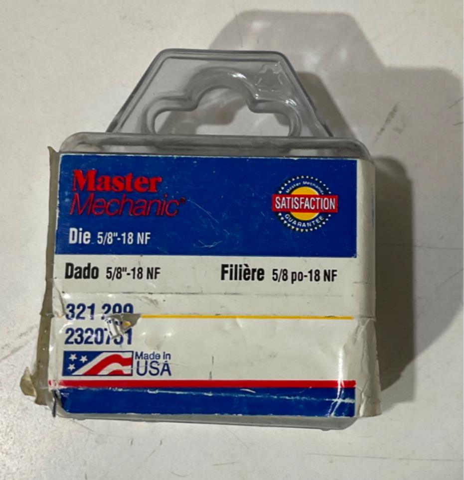 Master Mechanic 321 299 5/8" -18 NF Die USA