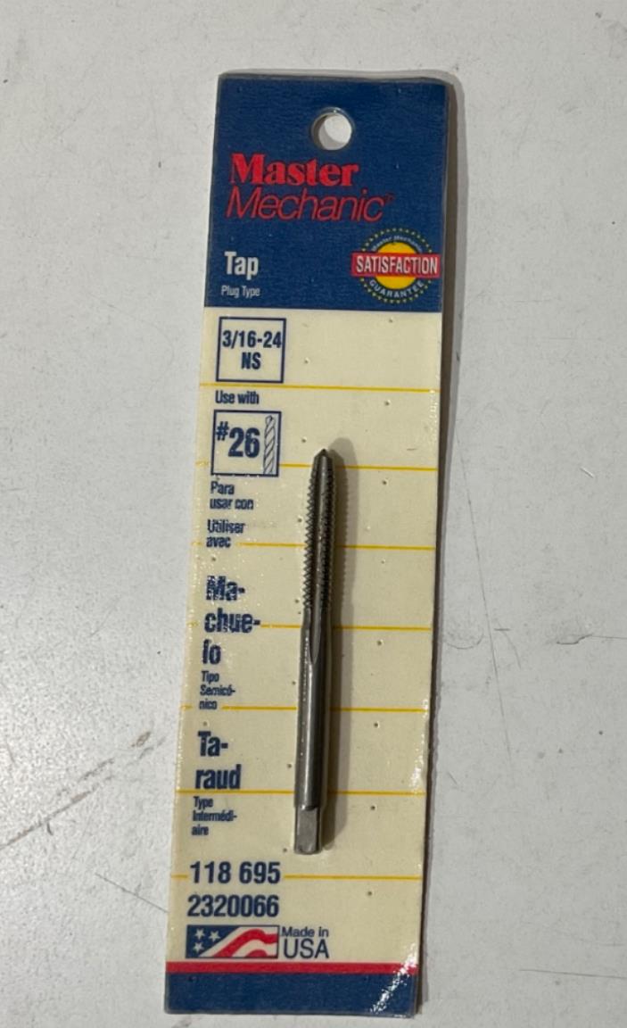 Master Mechanic 118 695 3/16" -24 NS Plug Tap USA