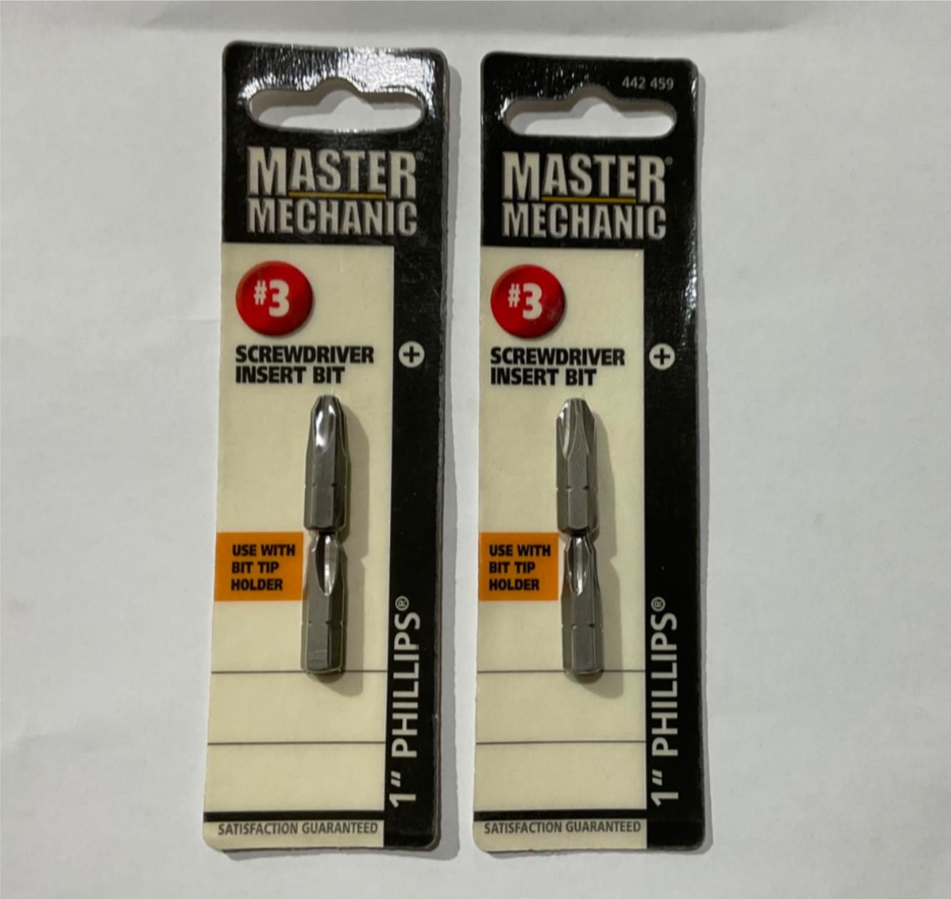 Master Mechanic 442 459 #3 1" Phillips Screwdriver Insert Bit 2-2pks