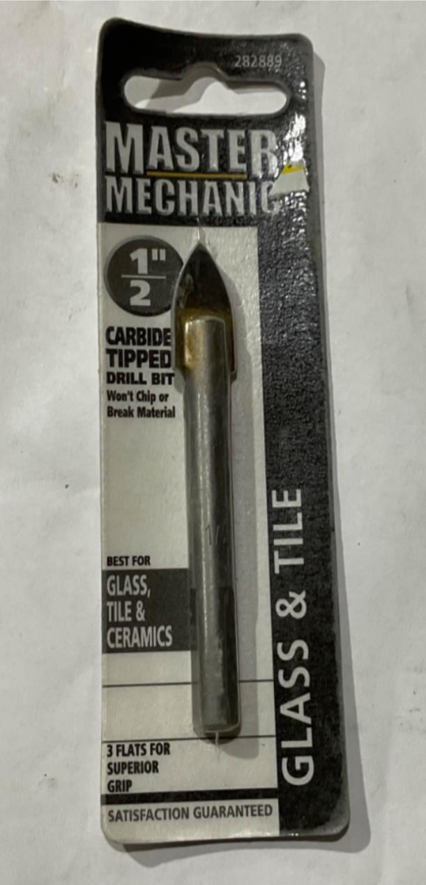 Master Mechanic 282889 1/2" Carbide tip Glass & Tile Drill Bit