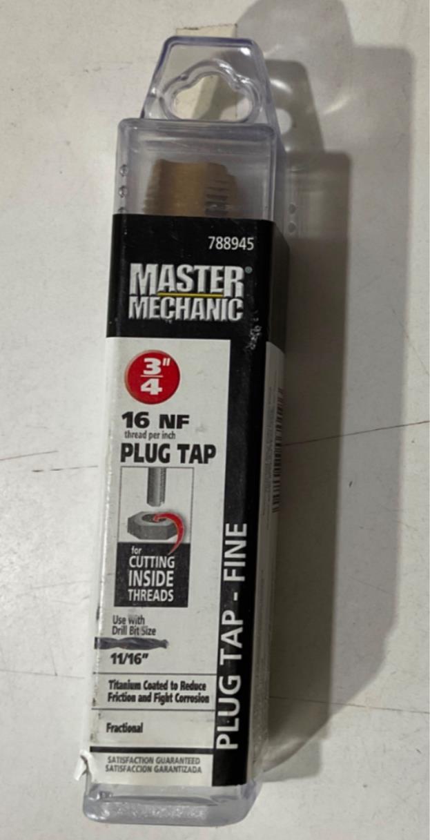 Master Mechanic 788945 3/4" 16 NF Titanium Coated Plug Tap - Fine