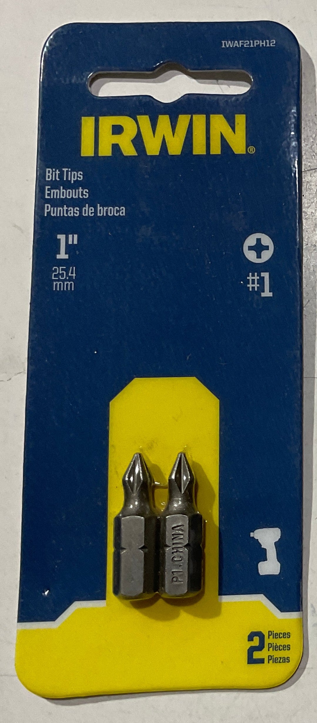 Irwin #1 x 1" Bit tips IWAF21PH12 #I-66