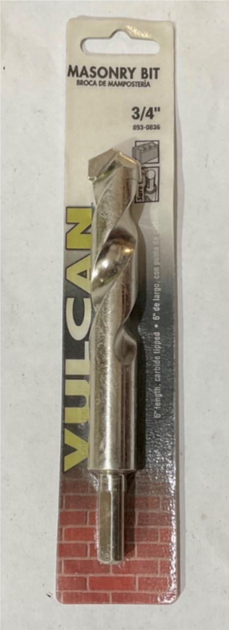 Vulcan 893-0836 3/4" x 6" Carbide tipped masonry drill bit