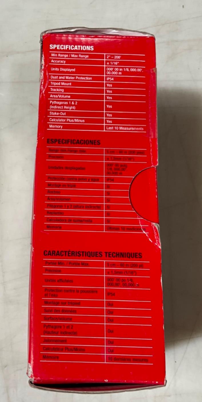 MIlwaukee 200' Laser Distance Meter 2281-20 USA