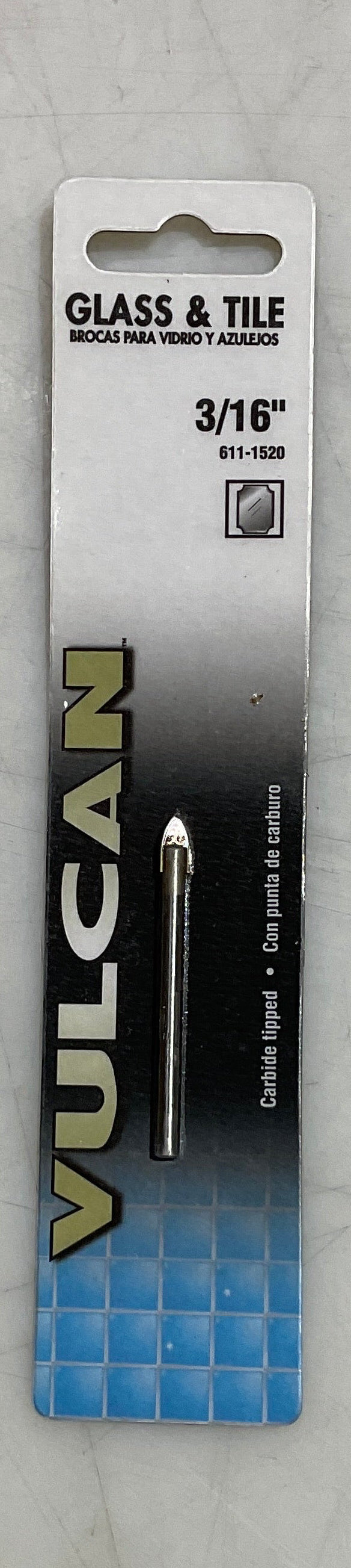 Vulcan 611-1520 3/16" Glass & Tile carbide tipped drill bit