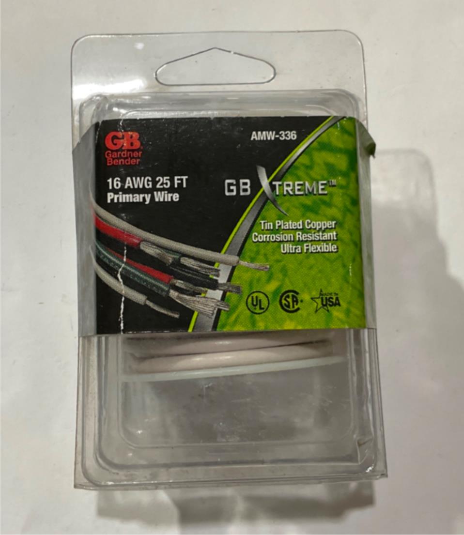 Gardner Bender 16 AWG 25' White Tin Plated Copper Primary Wire AMW-336 USA