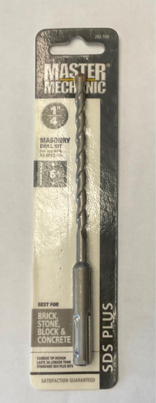 Master Mechanic 282 509 1/4" 6" Carbide Tip SDS Plus Masonry Drill Bit