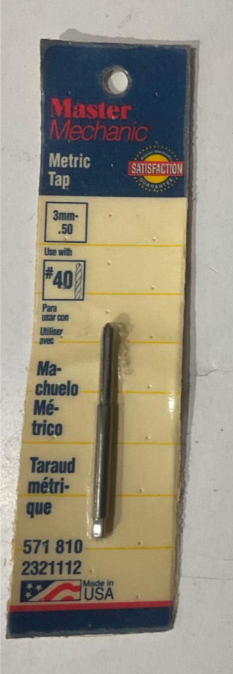 Master Mechanic 571 810 3mm-.50 Metric Tap USA