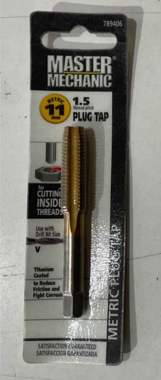 Master Mechanic 789406 11mm 1.5 Thread pitch Titanium Coated Plug Tap