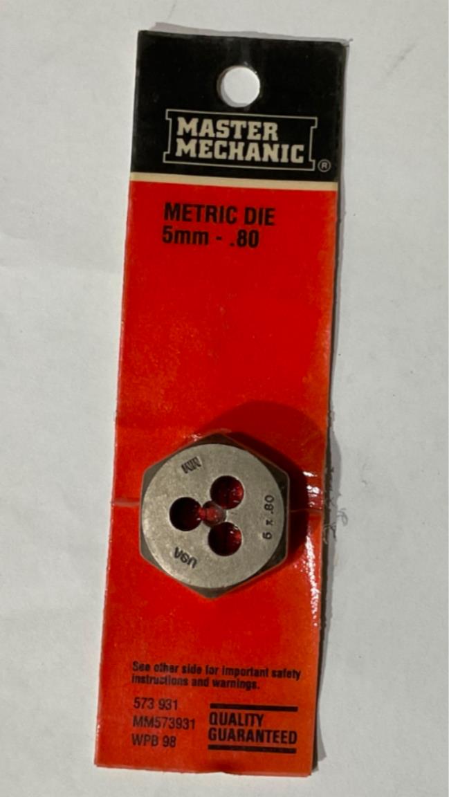 Master Mechanic 573 931 5mm - .80 Metric Die USA